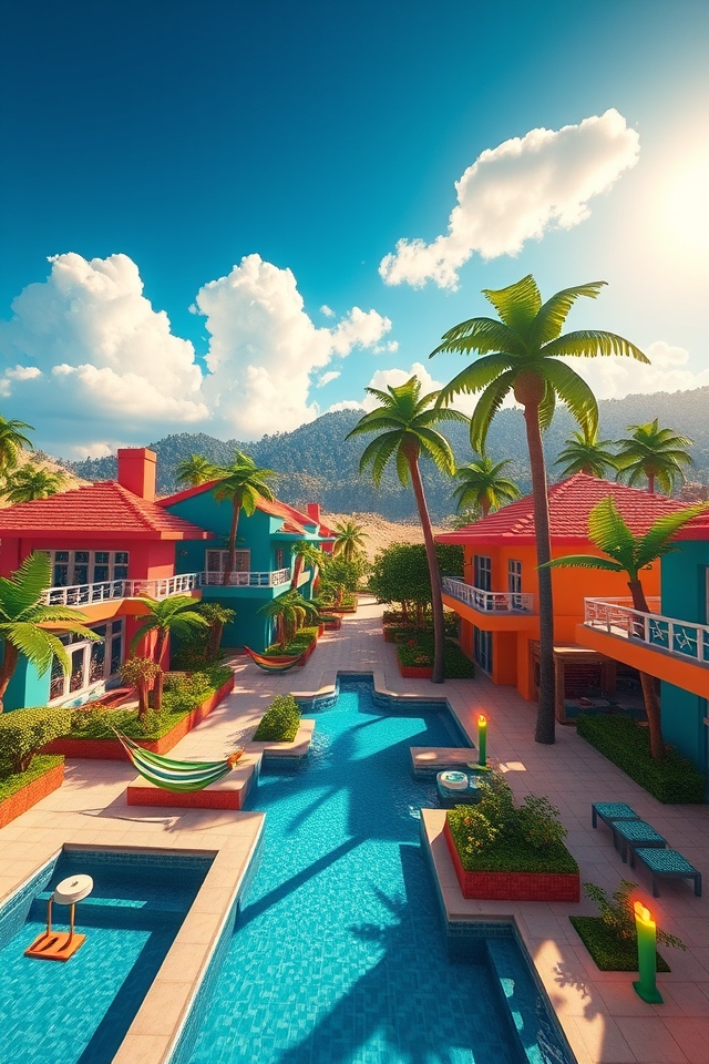 tropical resort minecraft build