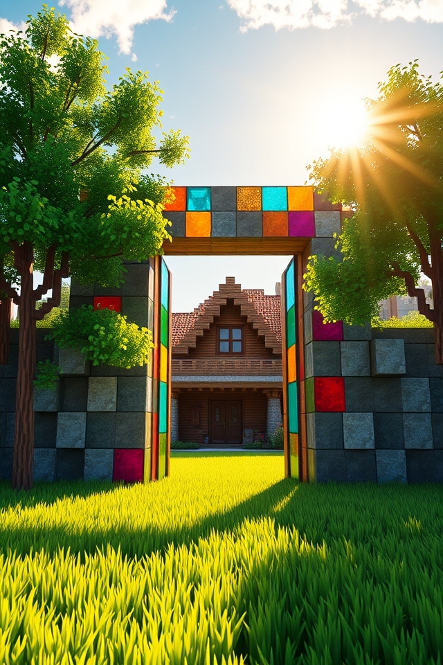 vibrant artistic entrance gate
