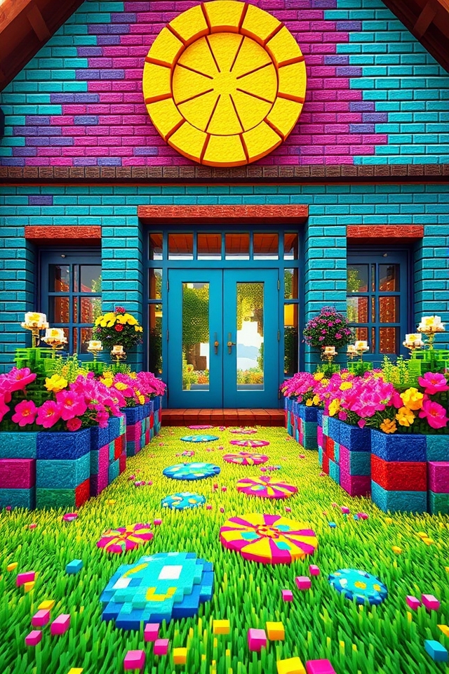vibrant colorful entrance designs