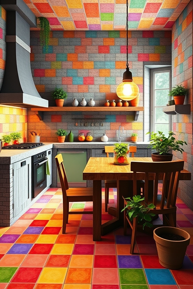 vibrant eclectic kitchen design