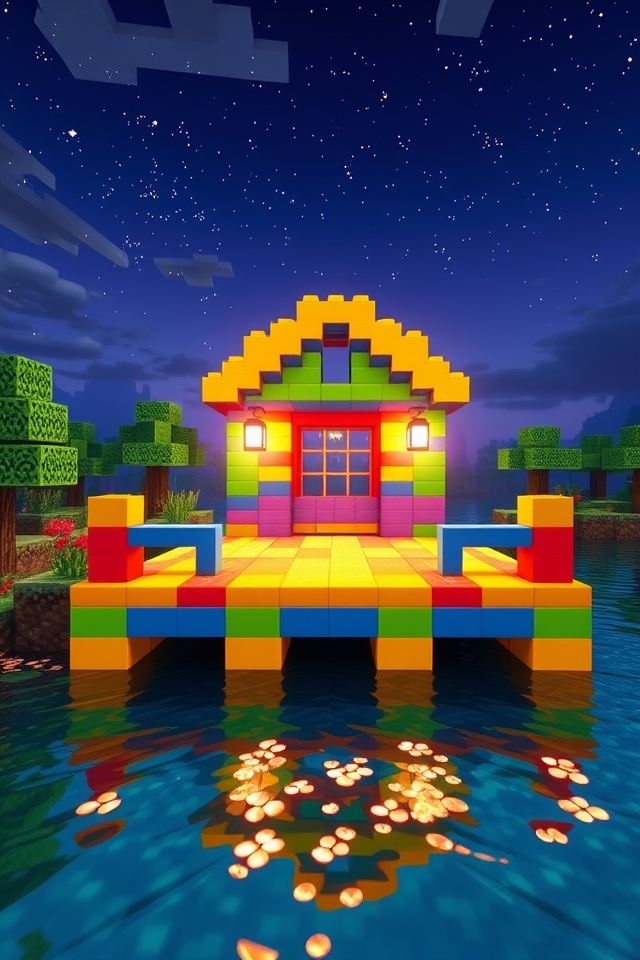 vibrant floating dock design