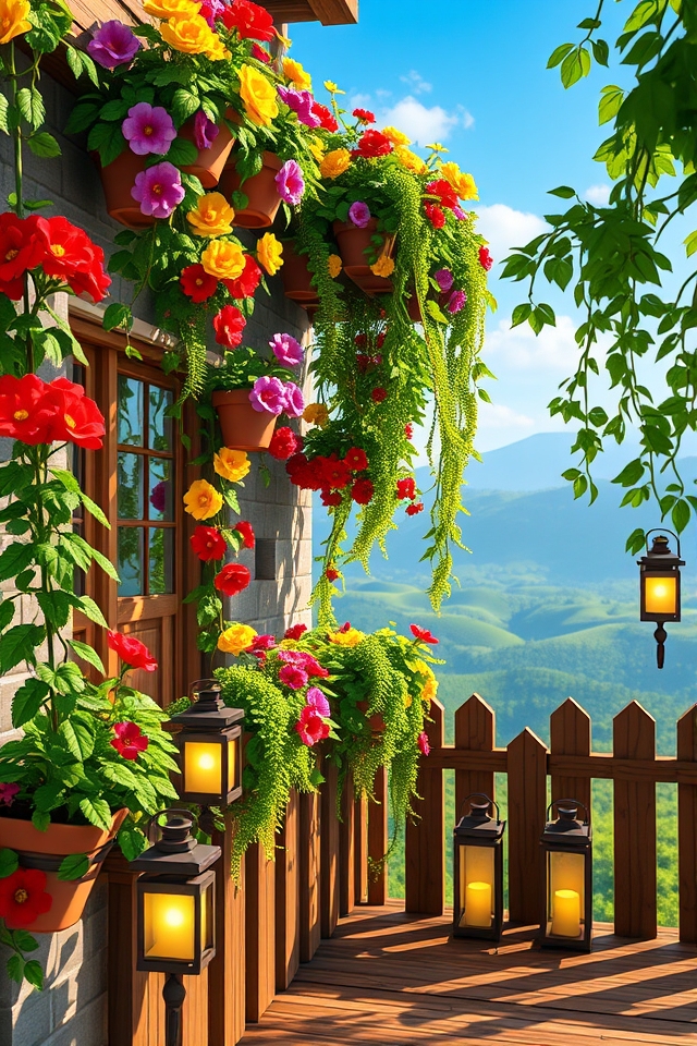 vibrant floral balcony garden