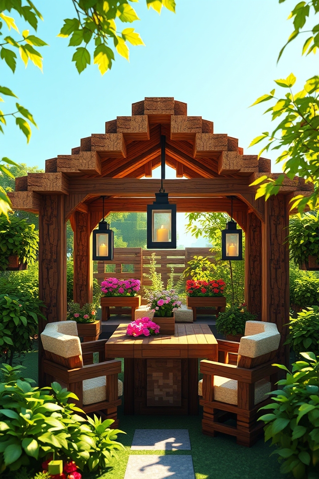 vibrant gazebo with landscaping