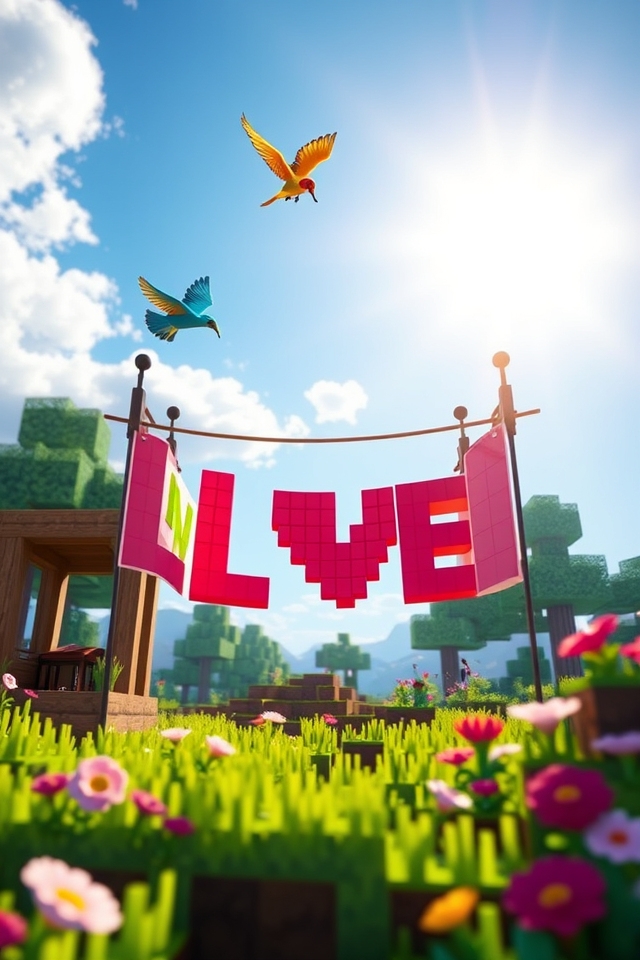 vibrant heartfelt love banner