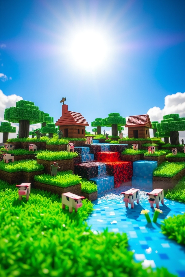 vibrant minecraft biome cake
