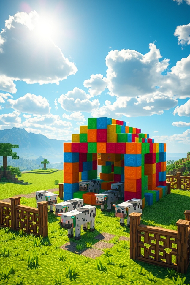 vibrant patchwork cow shelter