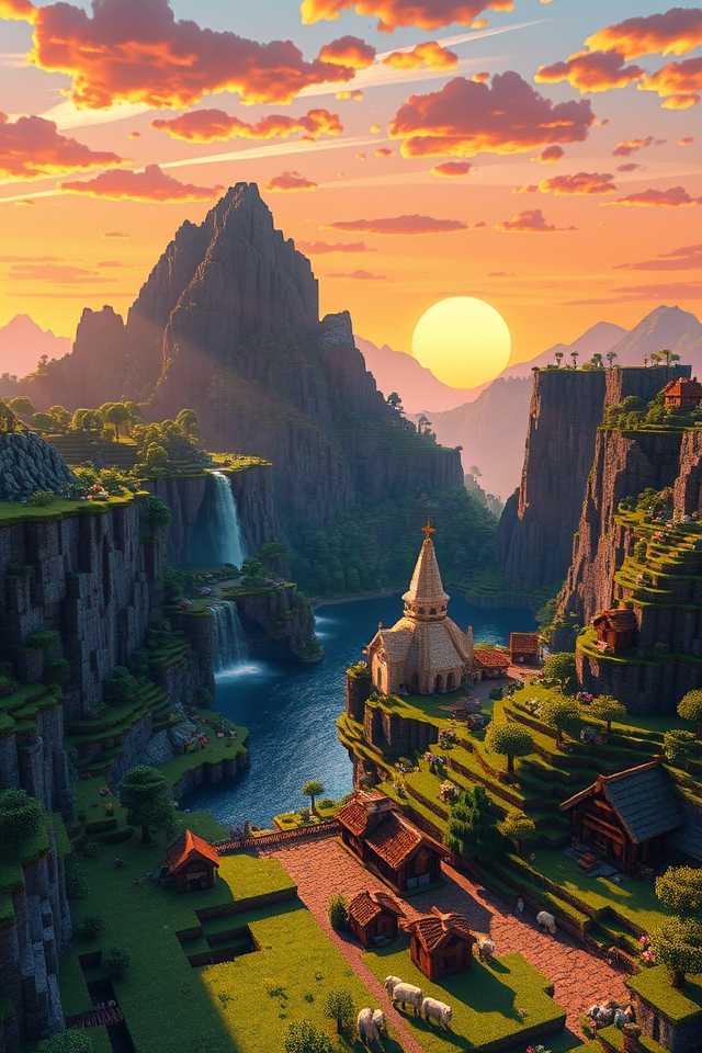 vibrant pixelated paradise exploration