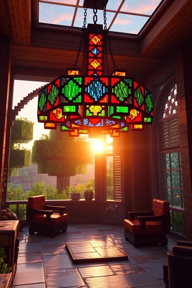 vibrant stained glass chandelier