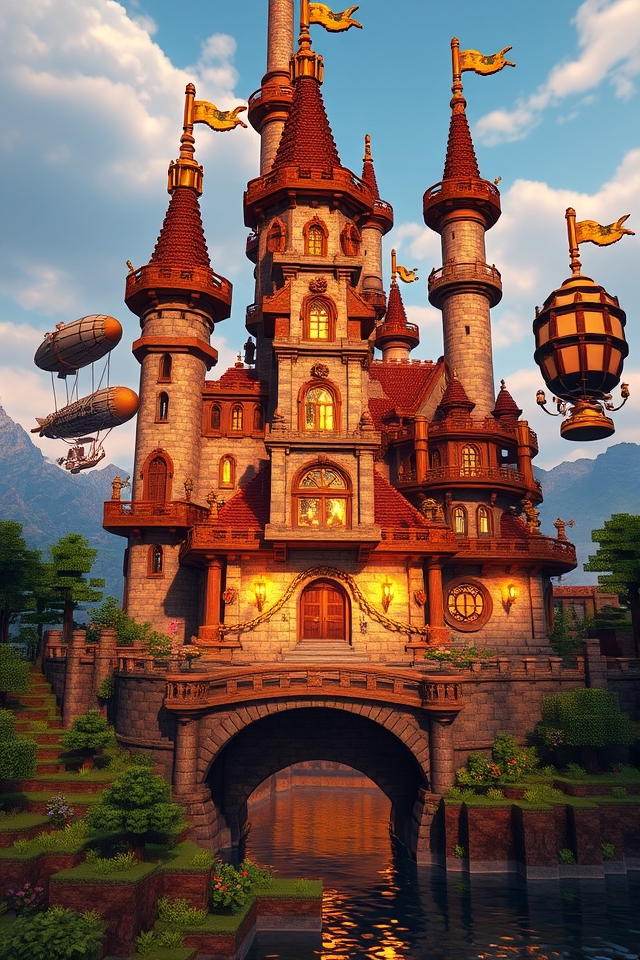 victorian industrial fantasy fortress