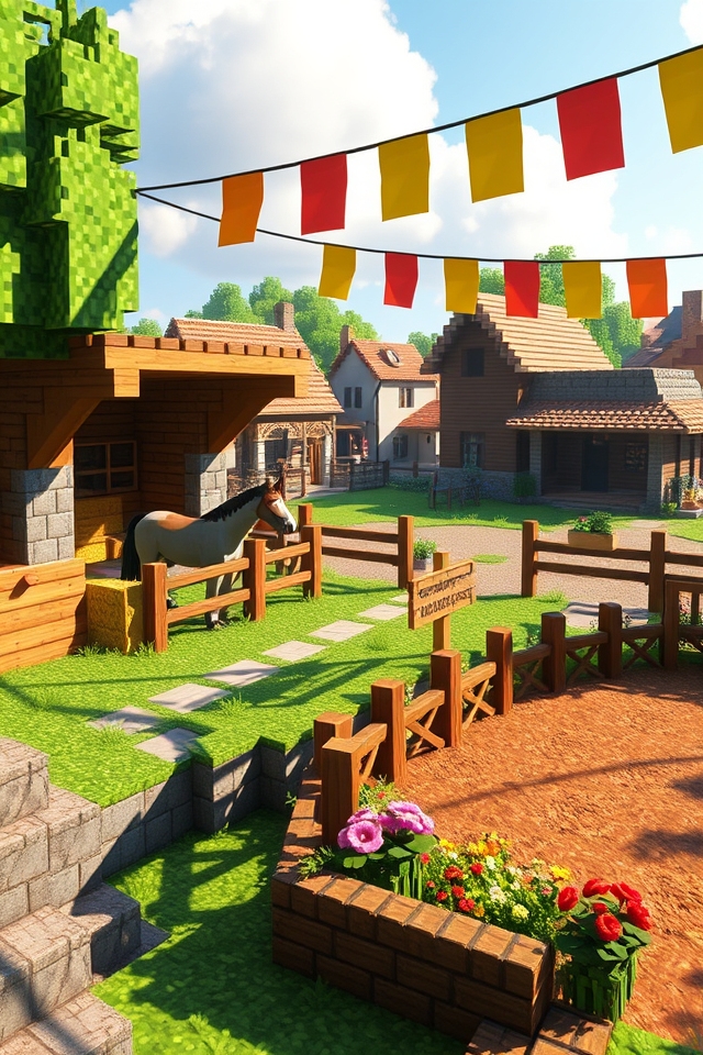 village themed horse arenas