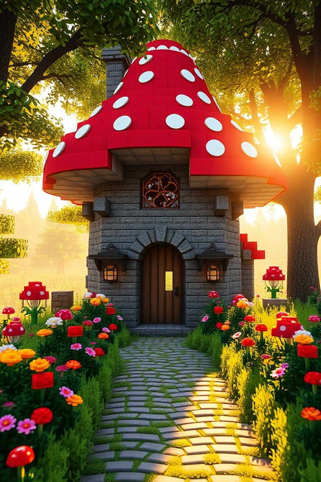 whimsical enchanted mushroom home