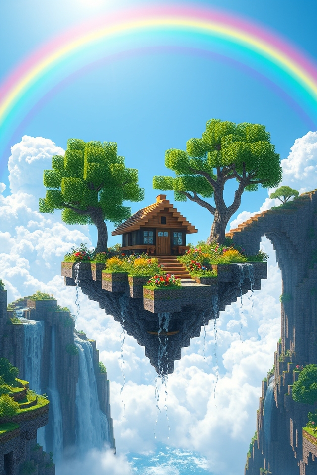 whimsical floating island creation