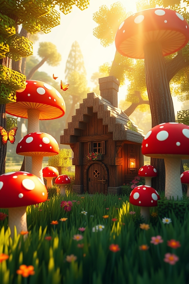 whimsical mushroom cottage haven