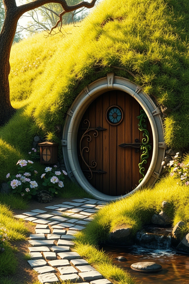 whimsical rounded colorful entrances