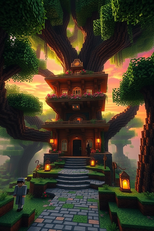 whimsical treehouse in nature
