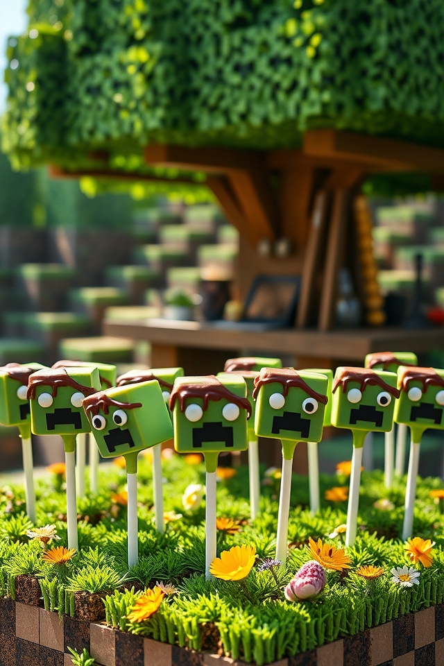 zombie themed dessert pops